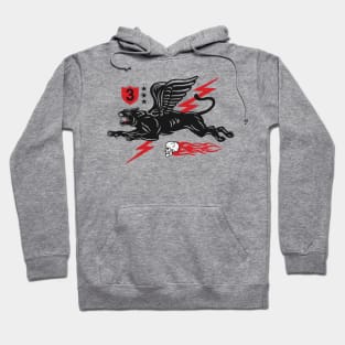 Retro Racing Flying Panther & Flaming Skull // Vintage Racing Motorsports Insignia Hoodie